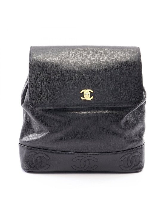 Chanel Backpack Triple CC Logo Black Calf Coco main image 9